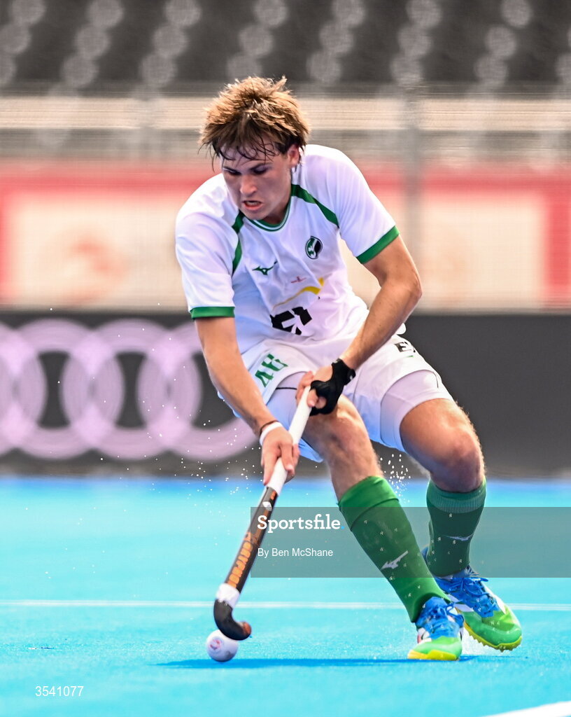 16 August 2026; Gregory Williams of Ireland during the FIH Men's Hockey World Cup 2026 Pool C match between Ireland and Australia at the Belfius Hockey Arena in Wavre, Belgium. Photo by Ben McShane/Sportsfile