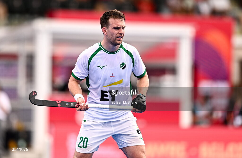 16 August 2026; Jeremy Duncan of Ireland during the FIH Men's Hockey World Cup 2026 Pool C match between Ireland and Australia at the Belfius Hockey Arena in Wavre, Belgium. Photo by Ben McShane/Sportsfile