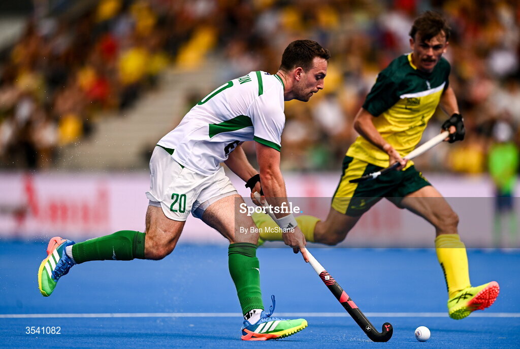 16 August 2026; Jeremy Duncan of Ireland during the FIH Men's Hockey World Cup 2026 Pool C match between Ireland and Australia at the Belfius Hockey Arena in Wavre, Belgium. Photo by Ben McShane/Sportsfile