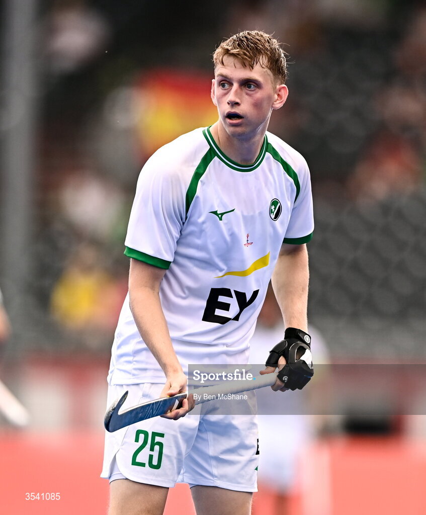 16 August 2026; Jonathan Lynch of Ireland during the FIH Men's Hockey World Cup 2026 Pool C match between Ireland and Australia at the Belfius Hockey Arena in Wavre, Belgium. Photo by Ben McShane/Sportsfile