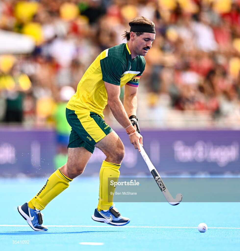 16 August 2026; Jeremy Hayward of Australia during the FIH Men's Hockey World Cup 2026 Pool C match between Ireland and Australia at the Belfius Hockey Arena in Wavre, Belgium. Photo by Ben McShane/Sportsfile