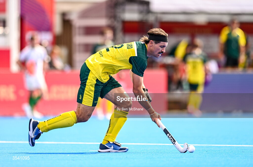 16 August 2026; Jeremy Hayward of Australia during the FIH Men's Hockey World Cup 2026 Pool C match between Ireland and Australia at the Belfius Hockey Arena in Wavre, Belgium. Photo by Ben McShane/Sportsfile