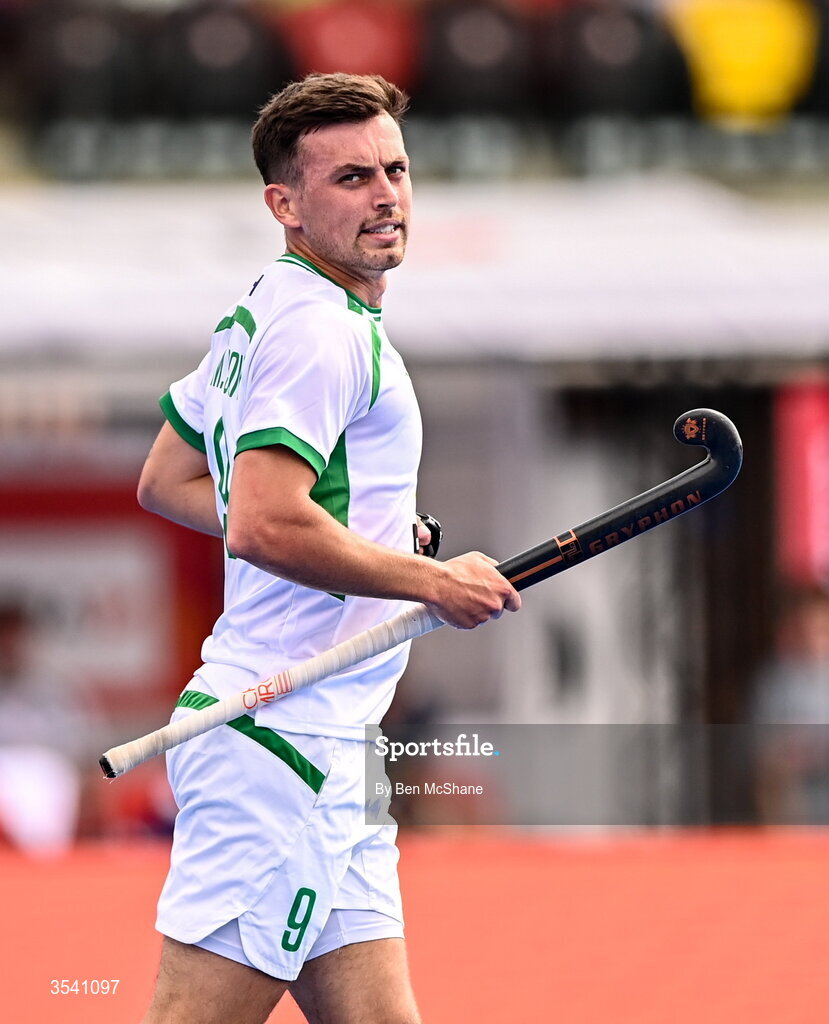 16 August 2026; Matthew Nelson of Ireland during the FIH Men's Hockey World Cup 2026 Pool C match between Ireland and Australia at the Belfius Hockey Arena in Wavre, Belgium. Photo by Ben McShane/Sportsfile