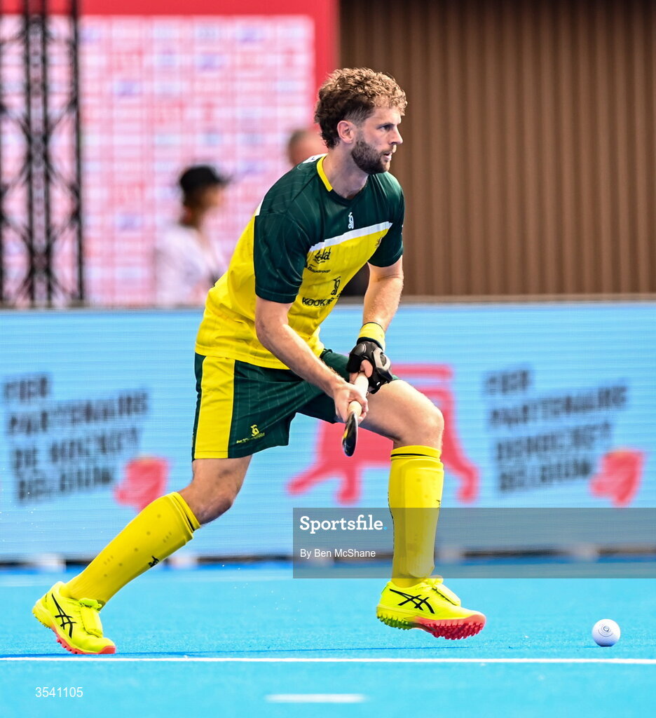 16 August 2026; Joshua Beltz of Australia during the FIH Men's Hockey World Cup 2026 Pool C match between Ireland and Australia at the Belfius Hockey Arena in Wavre, Belgium. Photo by Ben McShane/Sportsfile
