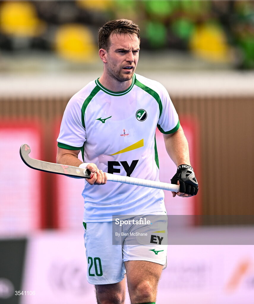 16 August 2026; Jeremy Duncan of Ireland during the FIH Men's Hockey World Cup 2026 Pool C match between Ireland and Australia at the Belfius Hockey Arena in Wavre, Belgium. Photo by Ben McShane/Sportsfile