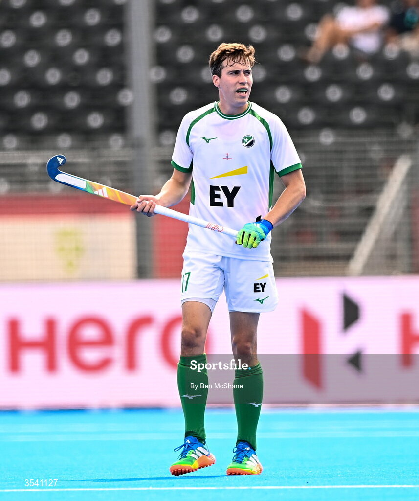 16 August 2026; Sean Murray of Ireland during the FIH Men's Hockey World Cup 2026 Pool C match between Ireland and Australia at the Belfius Hockey Arena in Wavre, Belgium. Photo by Ben McShane/Sportsfile