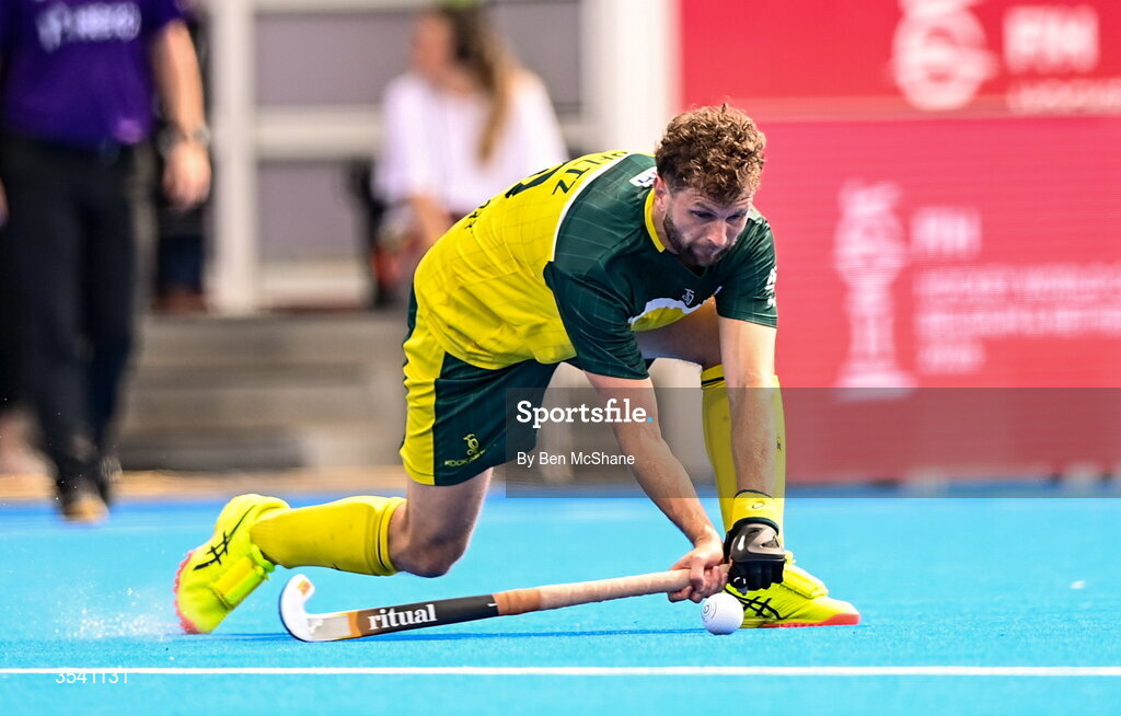 16 August 2026; Joshua Beltz of Australia during the FIH Men's Hockey World Cup 2026 Pool C match between Ireland and Australia at the Belfius Hockey Arena in Wavre, Belgium. Photo by Ben McShane/Sportsfile