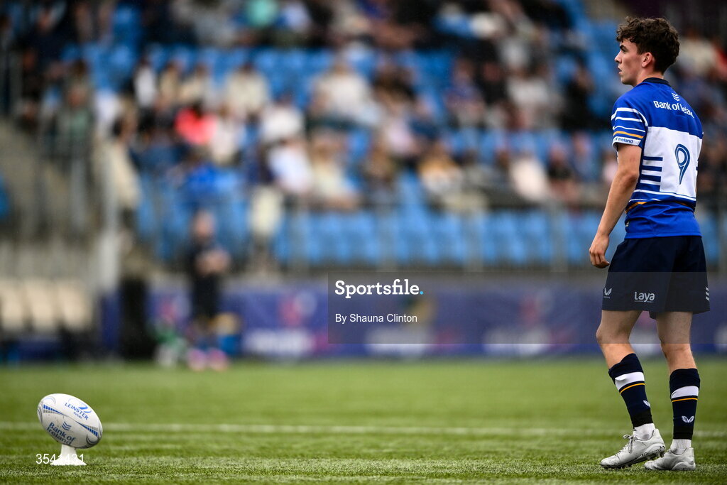 16 August 2026; Conor Martin of Leinster prepares to kick a conversion during the U18 Clubs PwC Interprovincial Championship match between Leinster and Ulster at Energia Park in Dublin. Photo by Shauna Clinton/Sportsfile