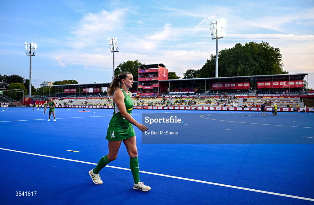 16 August 2026; Ellen Curran of Ireland before the FIH Women's Hockey World Cup 2026 Pool C match between Ireland and Spain at the Belfius Hockey Arena in Wavre, Belgium. Photo by Ben McShane/Sportsfile