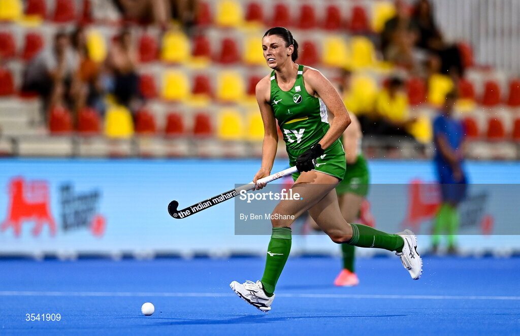 16 August 2026; Emily Kealy of Ireland during the FIH Women's Hockey World Cup 2026 Pool C match between Ireland and Spain at the Belfius Hockey Arena in Wavre, Belgium. Photo by Ben McShane/Sportsfile