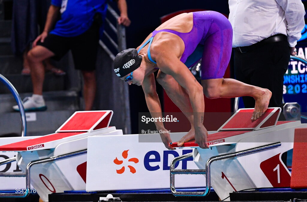 16 August 2026; Mona McSharry of Ireland competing in the Women’s Final 50m Breaststroke during day six of the 2026 European Aquatics Championships in Paris, France. Photo by Ewan Gavet/Sportsfile