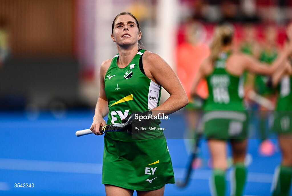 16 August 2026; Kathryn Mullan of Ireland before the FIH Women's Hockey World Cup 2026 Pool C match between Ireland and Spain at the Belfius Hockey Arena in Wavre, Belgium. Photo by Ben McShane/Sportsfile