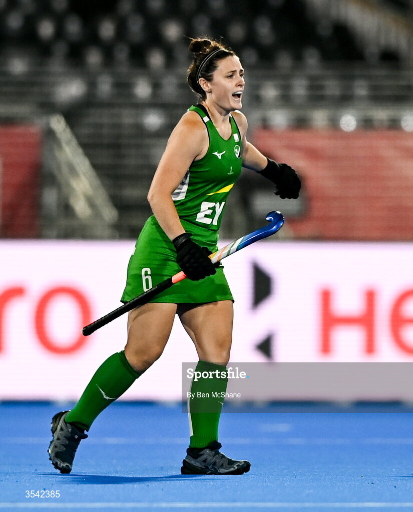 16 August 2026; Roisin Upton of Ireland during the FIH Women's Hockey World Cup 2026 Pool C match between Ireland and Spain at the Belfius Hockey Arena in Wavre, Belgium. Photo by Ben McShane/Sportsfile