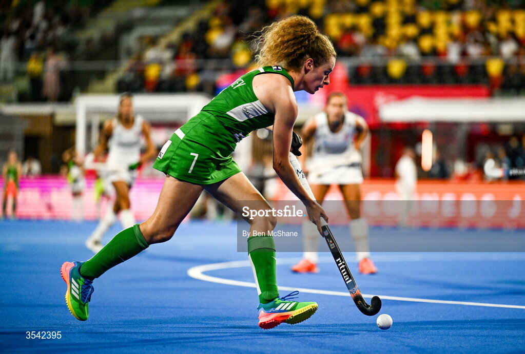 16 August 2026; Niamh Carey of Ireland during the FIH Women's Hockey World Cup 2026 Pool C match between Ireland and Spain at the Belfius Hockey Arena in Wavre, Belgium. Photo by Ben McShane/Sportsfile