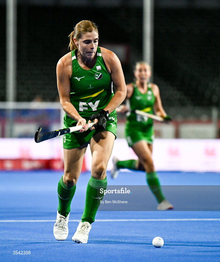 16 August 2026; Kathryn Mullan of Ireland during the FIH Women's Hockey World Cup 2026 Pool C match between Ireland and Spain at the Belfius Hockey Arena in Wavre, Belgium. Photo by Ben McShane/Sportsfile