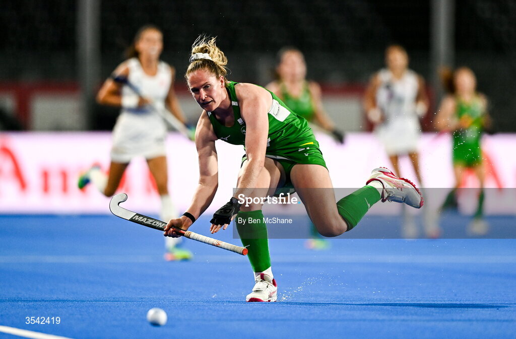 16 August 2026; Aisling Utri of Ireland during the FIH Women's Hockey World Cup 2026 Pool C match between Ireland and Spain at the Belfius Hockey Arena in Wavre, Belgium. Photo by Ben McShane/Sportsfile
