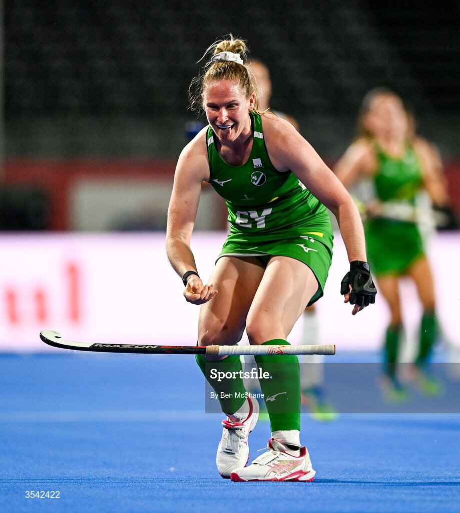 16 August 2026; Aisling Utri of Ireland during the FIH Women's Hockey World Cup 2026 Pool C match between Ireland and Spain at the Belfius Hockey Arena in Wavre, Belgium. Photo by Ben McShane/Sportsfile