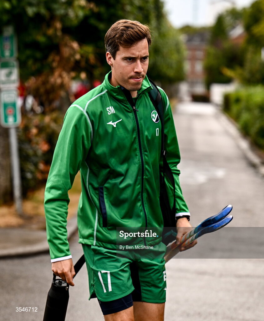 20 August 2026; Sean Murray of Ireland arrives before the FIH Men's Hockey World Cup 2026 Pool C match between Ireland and Spain at the Belfius Hockey Arena in Wavre, Belgium. Photo by Ben McShane/Sportsfile