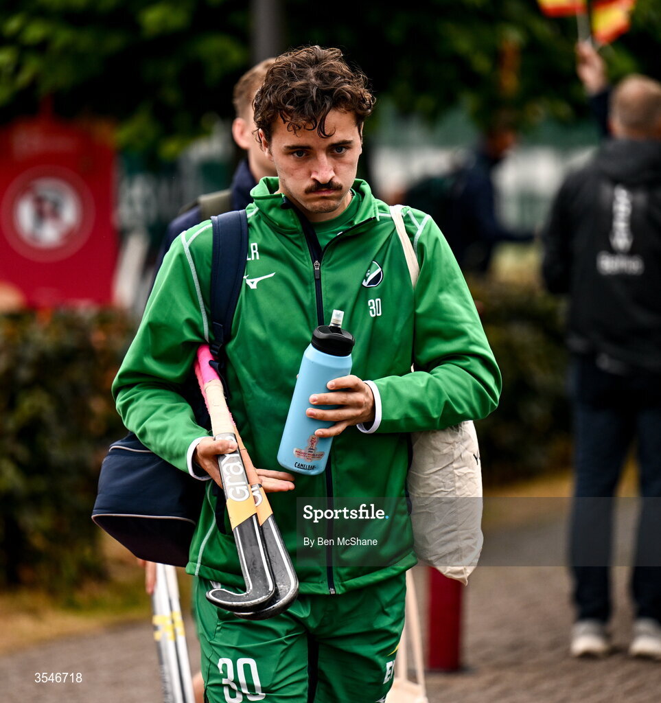 20 August 2026; / arrives before the FIH Men's Hockey World Cup 2026 Pool C match between Ireland and Spain at the Belfius Hockey Arena in Wavre, Belgium. Photo by Ben McShane/Sportsfile