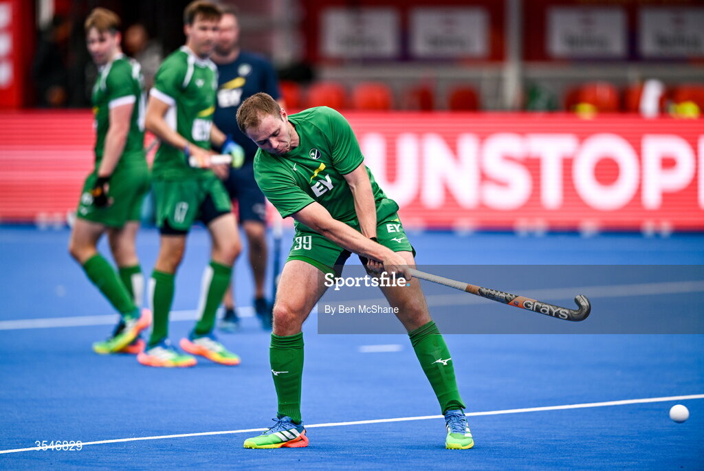 20 August 2026; Lee Cole of Ireland before the FIH Men's Hockey World Cup 2026 Pool C match between Ireland and Spain at the Belfius Hockey Arena in Wavre, Belgium. Photo by Ben McShane/Sportsfile