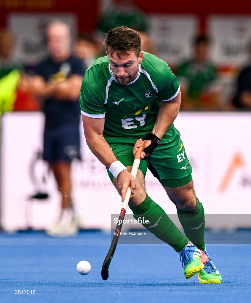 20 August 2026; Jeremy Duncan of Ireland during the FIH Men's Hockey World Cup 2026 Pool C match between Ireland and Spain at the Belfius Hockey Arena in Wavre, Belgium. Photo by Ben McShane/Sportsfile