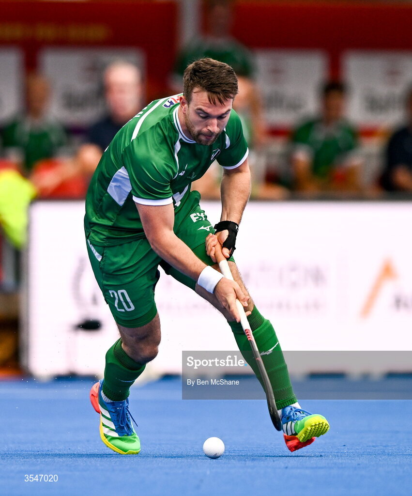 20 August 2026; Jeremy Duncan of Ireland during the FIH Men's Hockey World Cup 2026 Pool C match between Ireland and Spain at the Belfius Hockey Arena in Wavre, Belgium. Photo by Ben McShane/Sportsfile