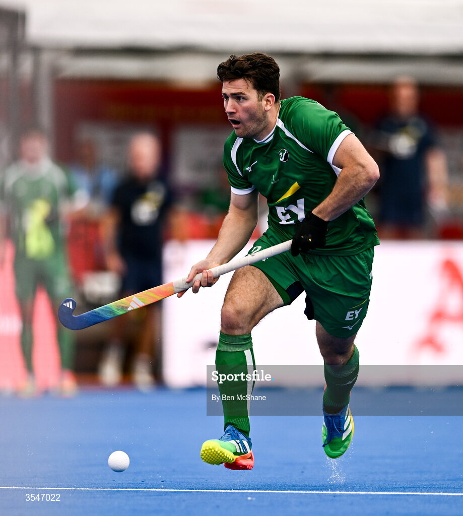 20 August 2026; Benjamin Walker of Ireland during the FIH Men's Hockey World Cup 2026 Pool C match between Ireland and Spain at the Belfius Hockey Arena in Wavre, Belgium. Photo by Ben McShane/Sportsfile