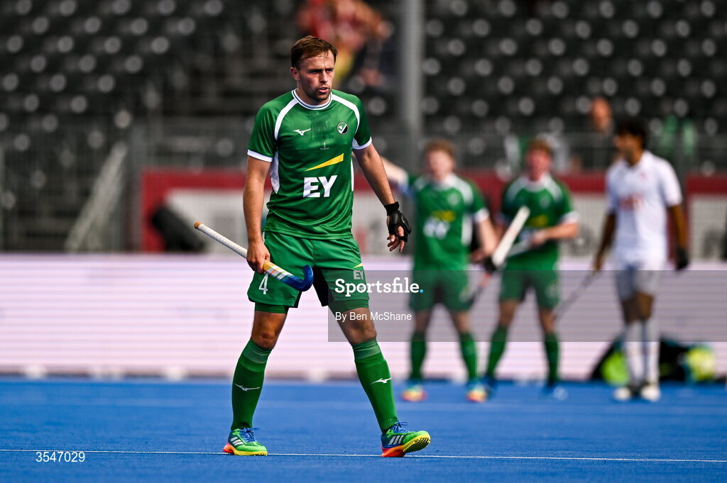20 August 2026; Luke Withrow of Ireland during the FIH Men's Hockey World Cup 2026 Pool C match between Ireland and Spain at the Belfius Hockey Arena in Wavre, Belgium. Photo by Ben McShane/Sportsfile