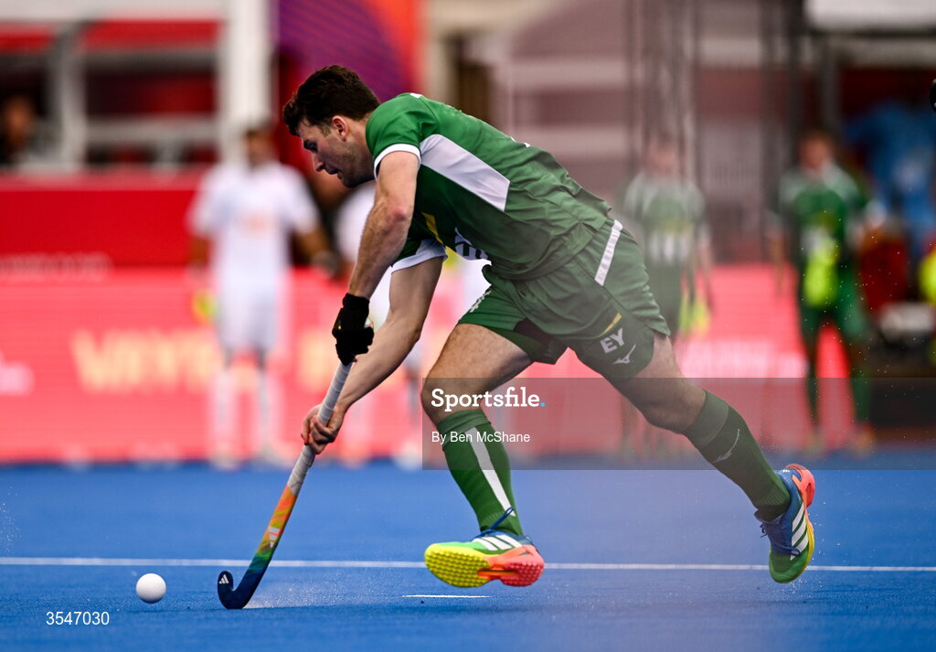 20 August 2026; Benjamin Walker of Ireland during the FIH Men's Hockey World Cup 2026 Pool C match between Ireland and Spain at the Belfius Hockey Arena in Wavre, Belgium. Photo by Ben McShane/Sportsfile