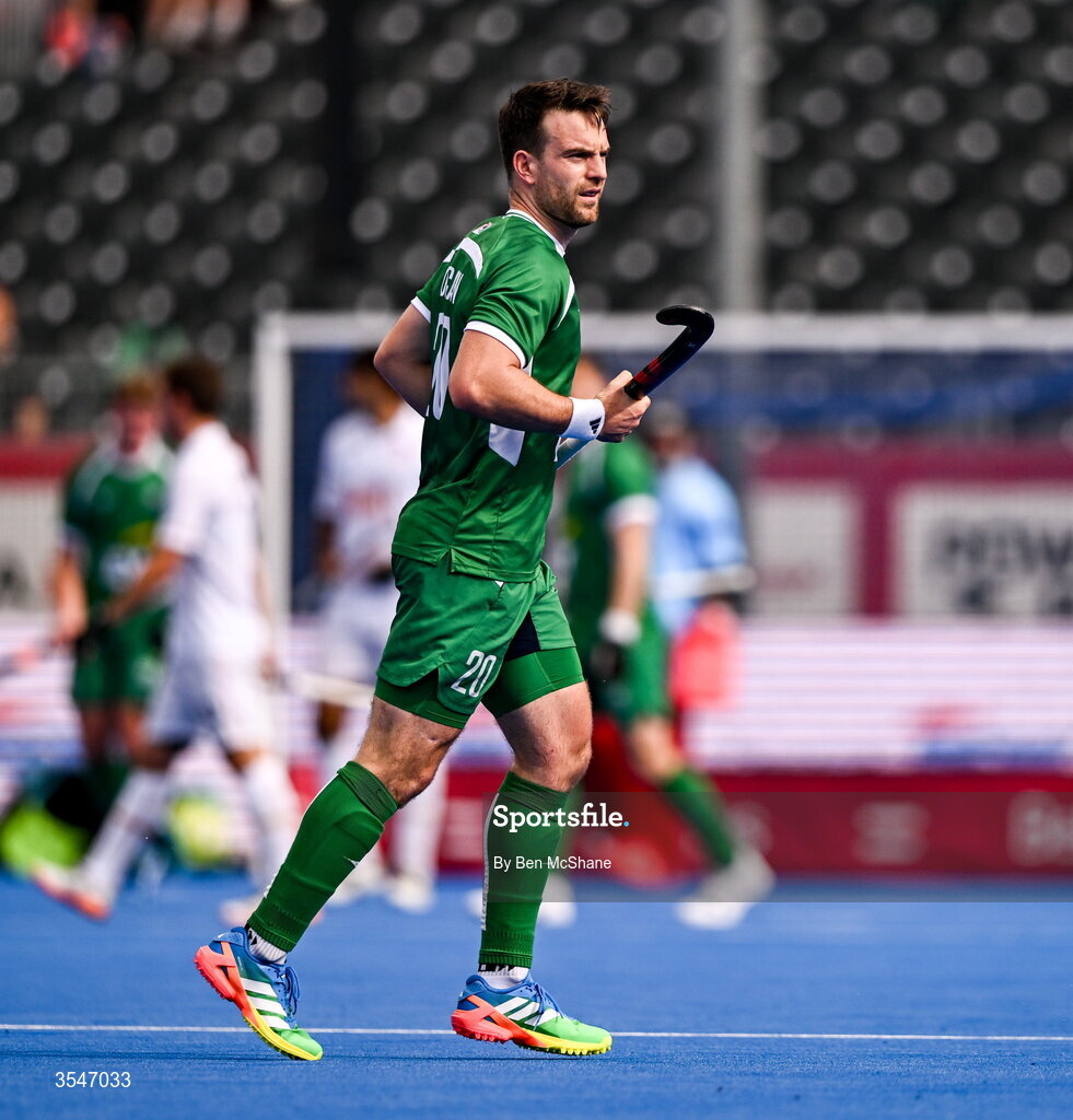 20 August 2026; Jeremy Duncan of Ireland during the FIH Men's Hockey World Cup 2026 Pool C match between Ireland and Spain at the Belfius Hockey Arena in Wavre, Belgium. Photo by Ben McShane/Sportsfile