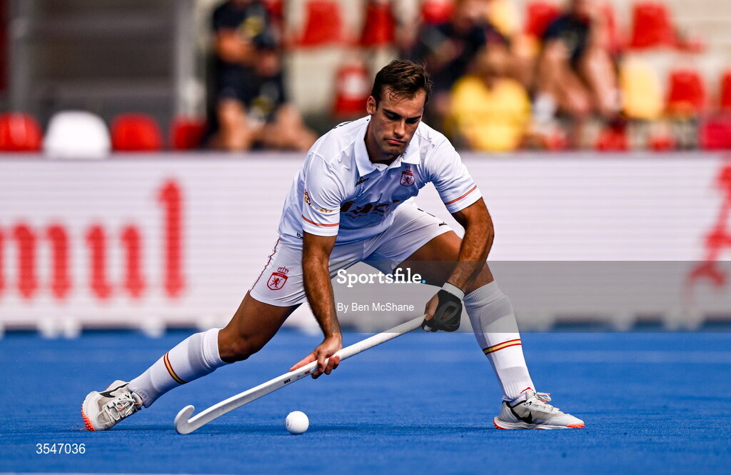 20 August 2026; Alejandro Alonso of Spain during the FIH Men's Hockey World Cup 2026 Pool C match between Ireland and Spain at the Belfius Hockey Arena in Wavre, Belgium. Photo by Ben McShane/Sportsfile