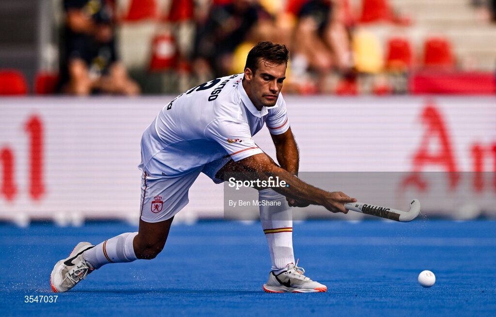 20 August 2026; Alejandro Alonso of Spain during the FIH Men's Hockey World Cup 2026 Pool C match between Ireland and Spain at the Belfius Hockey Arena in Wavre, Belgium. Photo by Ben McShane/Sportsfile