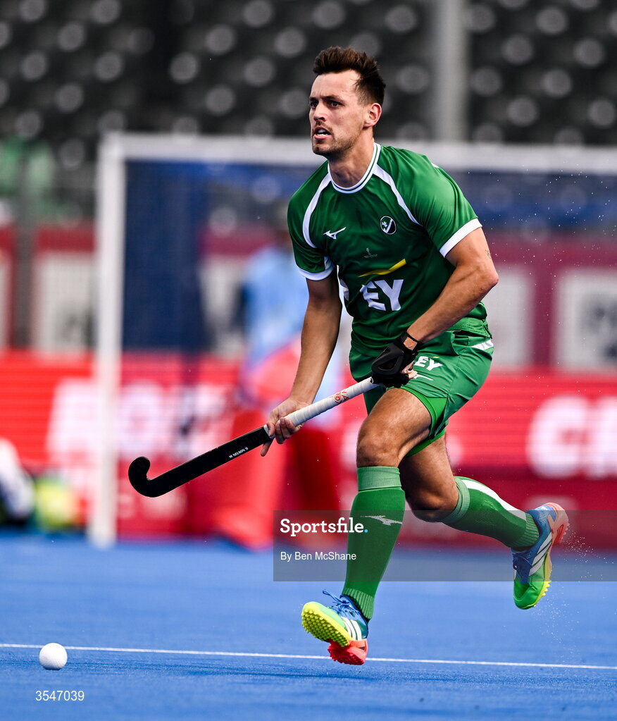 20 August 2026; Matthew Nelson of Ireland during the FIH Men's Hockey World Cup 2026 Pool C match between Ireland and Spain at the Belfius Hockey Arena in Wavre, Belgium. Photo by Ben McShane/Sportsfile