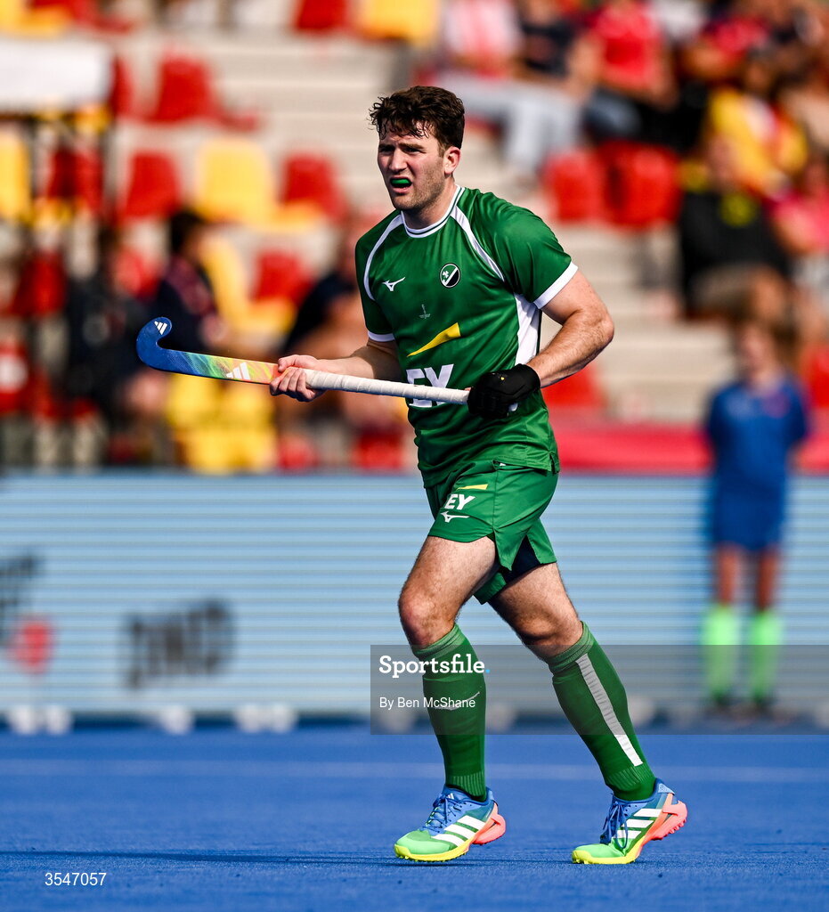 20 August 2026; Benjamin Walker of Ireland during the FIH Men's Hockey World Cup 2026 Pool C match between Ireland and Spain at the Belfius Hockey Arena in Wavre, Belgium. Photo by Ben McShane/Sportsfile