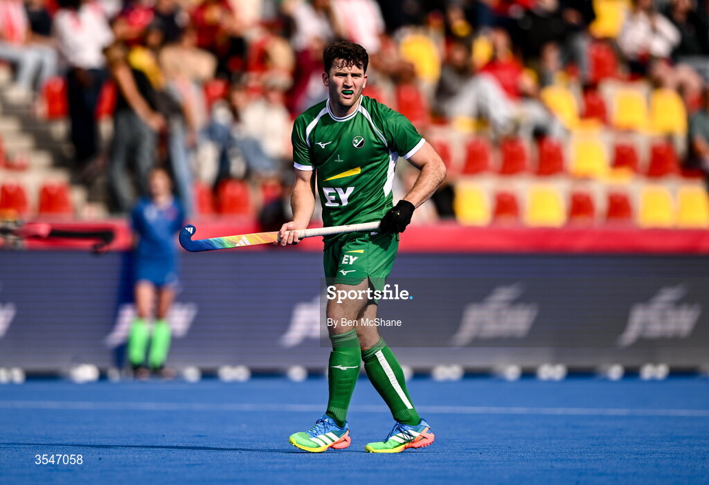 20 August 2026; Benjamin Walker of Ireland during the FIH Men's Hockey World Cup 2026 Pool C match between Ireland and Spain at the Belfius Hockey Arena in Wavre, Belgium. Photo by Ben McShane/Sportsfile