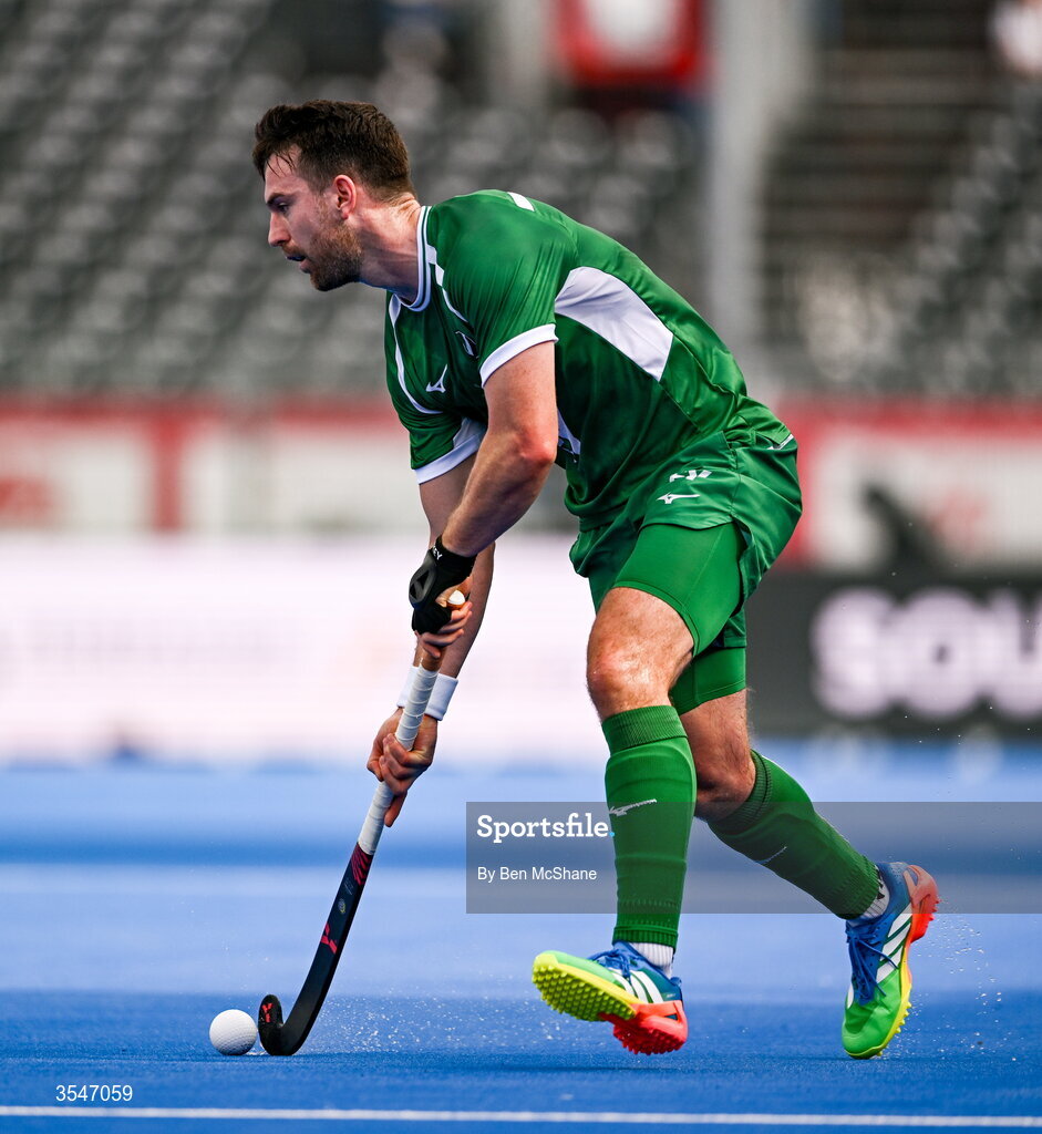 20 August 2026; Jeremy Duncan of Ireland during the FIH Men's Hockey World Cup 2026 Pool C match between Ireland and Spain at the Belfius Hockey Arena in Wavre, Belgium. Photo by Ben McShane/Sportsfile
