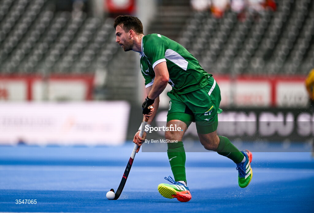 20 August 2026; Jeremy Duncan of Ireland during the FIH Men's Hockey World Cup 2026 Pool C match between Ireland and Spain at the Belfius Hockey Arena in Wavre, Belgium. Photo by Ben McShane/Sportsfile