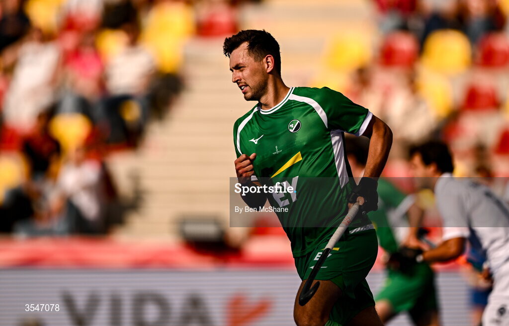 20 August 2026; Matthew Nelson of Ireland during the FIH Men's Hockey World Cup 2026 Pool C match between Ireland and Spain at the Belfius Hockey Arena in Wavre, Belgium. Photo by Ben McShane/Sportsfile