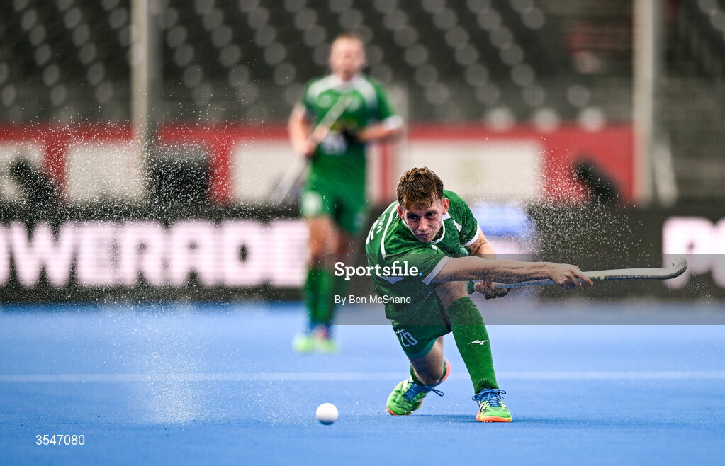 20 August 2026; Jonathan Lynch of Ireland during the FIH Men's Hockey World Cup 2026 Pool C match between Ireland and Spain at the Belfius Hockey Arena in Wavre, Belgium. Photo by Ben McShane/Sportsfile
