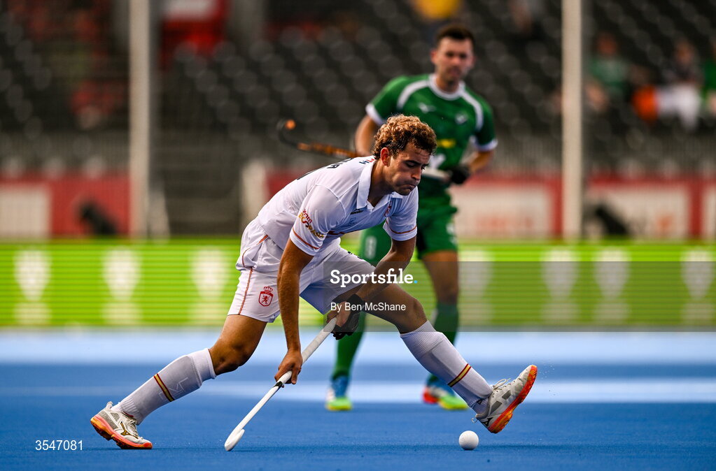 20 August 2026; Inaky Zaldua of Spain during the FIH Men's Hockey World Cup 2026 Pool C match between Ireland and Spain at the Belfius Hockey Arena in Wavre, Belgium. Photo by Ben McShane/Sportsfile