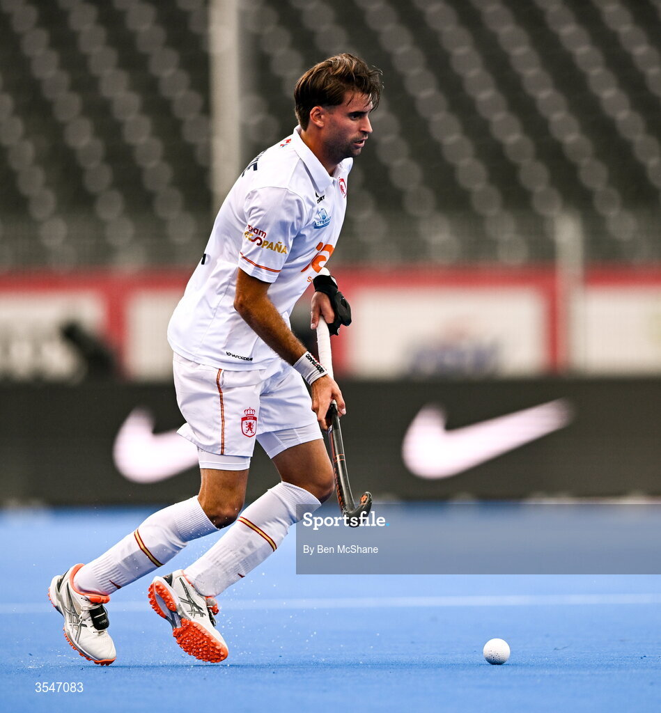 20 August 2026; Marc Reyne of Spain during the FIH Men's Hockey World Cup 2026 Pool C match between Ireland and Spain at the Belfius Hockey Arena in Wavre, Belgium. Photo by Ben McShane/Sportsfile
