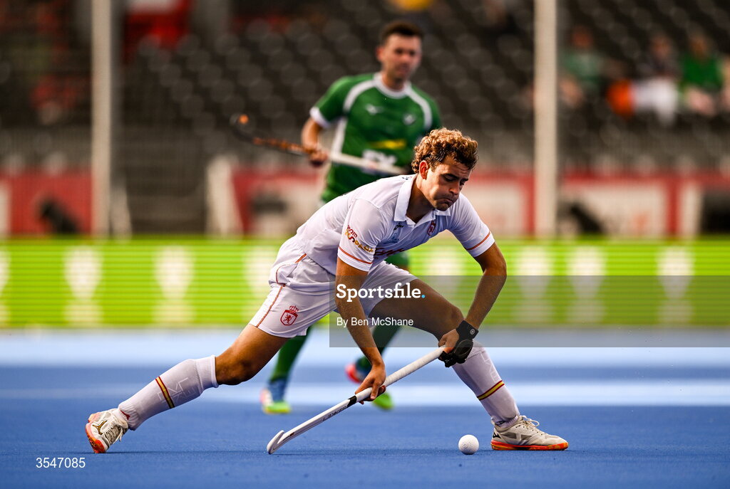 20 August 2026; Inaky Zaldua of Spain during the FIH Men's Hockey World Cup 2026 Pool C match between Ireland and Spain at the Belfius Hockey Arena in Wavre, Belgium. Photo by Ben McShane/Sportsfile