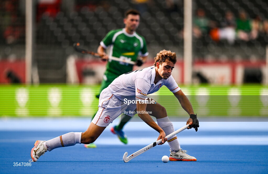 20 August 2026; Inaky Zaldua of Spain during the FIH Men's Hockey World Cup 2026 Pool C match between Ireland and Spain at the Belfius Hockey Arena in Wavre, Belgium. Photo by Ben McShane/Sportsfile