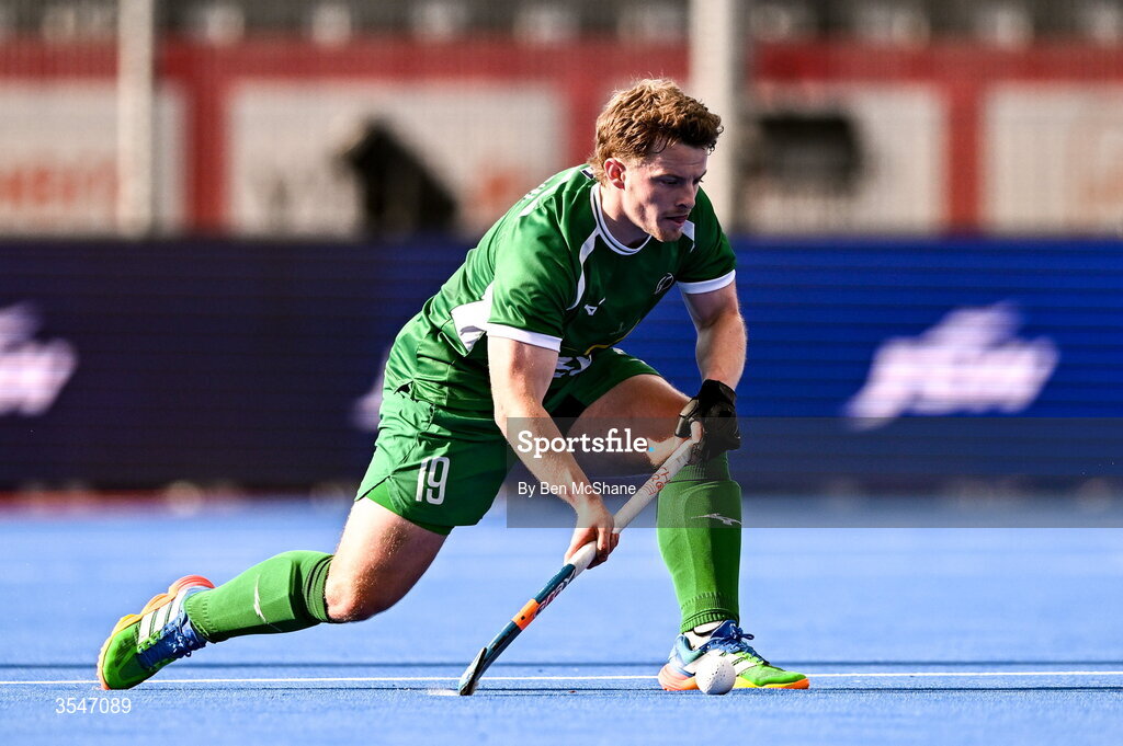 20 August 2026; Peter McKibbin of Ireland during the FIH Men's Hockey World Cup 2026 Pool C match between Ireland and Spain at the Belfius Hockey Arena in Wavre, Belgium. Photo by Ben McShane/Sportsfile