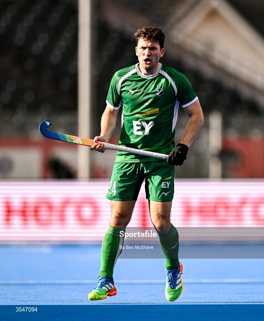 20 August 2026; Benjamin Walker of Ireland during the FIH Men's Hockey World Cup 2026 Pool C match between Ireland and Spain at the Belfius Hockey Arena in Wavre, Belgium. Photo by Ben McShane/Sportsfile
