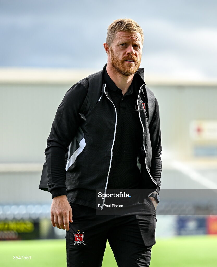 21 August 2026; Daryl Horgan of Dundalk arrives before the SSE Airtricity Men’s Premier Division match between Dundalk and Galway United at Oriel Park in Dundalk, Louth. Photo by Paul Phelan/Sportsfile