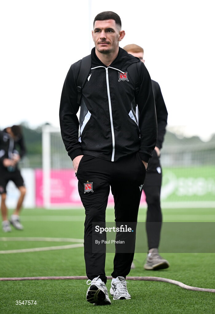 21 August 2026; Trevor Clarke of Dundalk arrives before the SSE Airtricity Men’s Premier Division match between Dundalk and Galway United at Oriel Park in Dundalk, Louth. Photo by Paul Phelan/Sportsfile