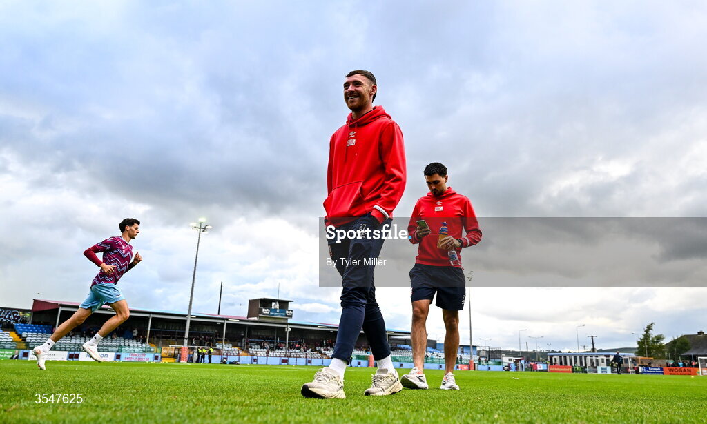21 August 2026; Ryan Edmondson of St Patrick's Athletic before the SSE Airtricity Men’s Premier Division match between Drogheda United and St Patrick's Athletic at Sullivan & Lambe Park in Drogheda, Louth. Photo by Tyler Miller/Sportsfile