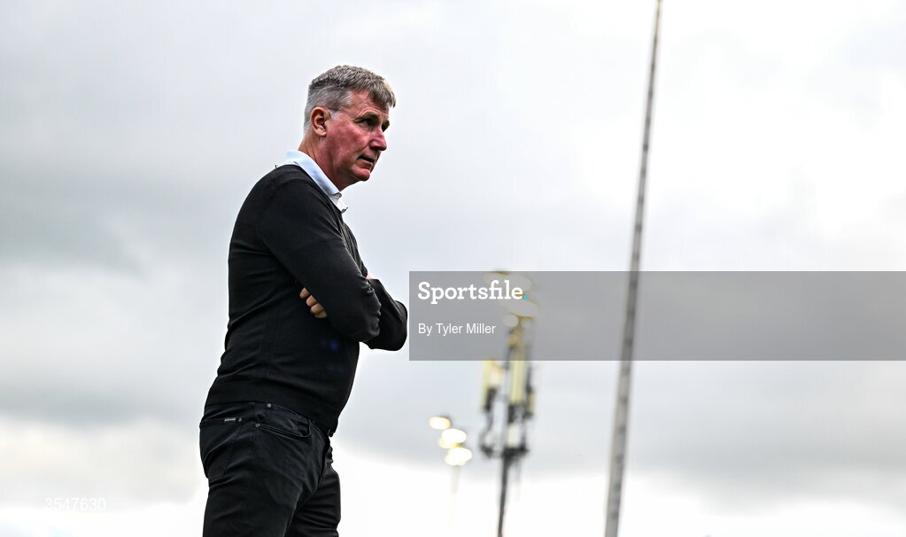 21 August 2026; St Patrick's Athletic manager Stephen Kenny before the SSE Airtricity Men’s Premier Division match between Drogheda United and St Patrick's Athletic at Sullivan & Lambe Park in Drogheda, Louth. Photo by Tyler Miller/Sportsfile