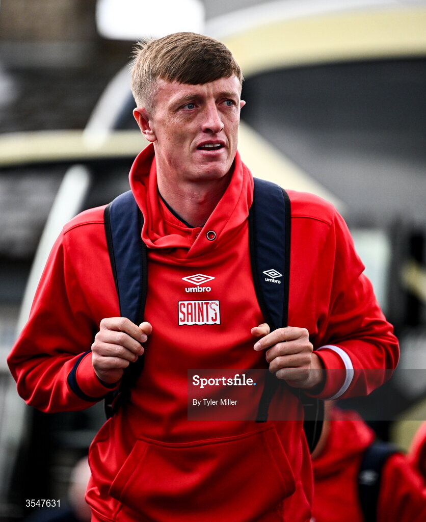 21 August 2026; Chris Forrester of St Patrick's Athletic before the SSE Airtricity Men’s Premier Division match between Drogheda United and St Patrick's Athletic at Sullivan & Lambe Park in Drogheda, Louth. Photo by Tyler Miller/Sportsfile